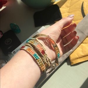 Multi-colored Beaded Wrap Bracelet
